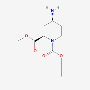 molecular formula C12H22N2O4 B3227377 (2R,4R)-1-tert-butyl 2-methyl 4-aminopiperidine-1,2-dicarboxylate CAS No. 1260982-01-1