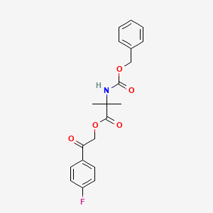 molecular formula C20H20FNO5 B3227400 2-Benzyloxycarbonylamino-2-methylpropionic acid 2-(4-fluorophenyl)-2-oxo-ethyl ester CAS No. 1261118-01-7