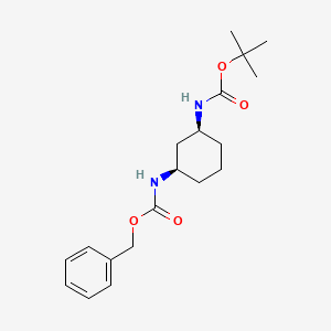 molecular formula C19H28N2O4 B3227402 benzyl N-[(1R,3S)-3-{[(tert-butoxy)carbonyl]amino}cyclohexyl]carbamate CAS No. 1261225-44-8