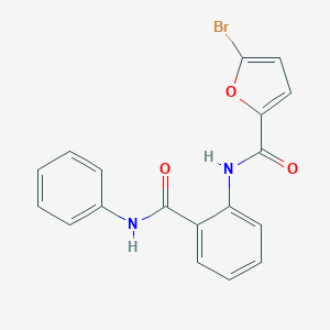 molecular formula C18H13BrN2O3 B322742 N-[2-(anilinocarbonyl)phenyl]-5-bromo-2-furamide 