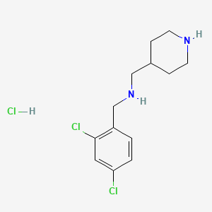molecular formula C13H19Cl3N2 B3227437 (2,4-Dichloro-benzyl)-piperidin-4-ylmethyl-amine hydrochloride CAS No. 1261229-69-9