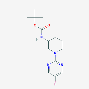 molecular formula C14H21FN4O2 B3227476 [1-(5-Fluoro-pyrimidin-2-yl)-piperidin-3-yl]-carbamic acid tert-butyl ester CAS No. 1261230-06-1