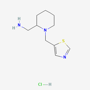 (1-(Thiazol-5-ylmethyl)piperidin-2-yl)methanamine hydrochloride