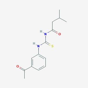 molecular formula C14H18N2O2S B322749 N-[(3-acetylphenyl)carbamothioyl]-3-methylbutanamide 