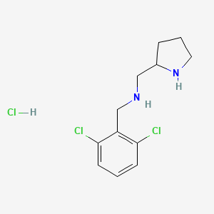 molecular formula C12H17Cl3N2 B3227496 (2,6-Dichloro-benzyl)-pyrrolidin-2-ylmethyl-amine hydrochloride CAS No. 1261230-45-8