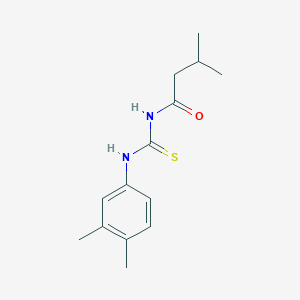 molecular formula C14H20N2OS B322750 N-[(3,4-dimethylphenyl)carbamothioyl]-3-methylbutanamide 