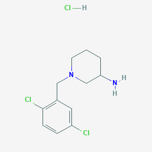 molecular formula C12H17Cl3N2 B3227501 1-(2,5-Dichlorobenzyl)piperidin-3-amine hydrochloride CAS No. 1261230-60-7