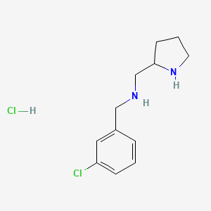 molecular formula C12H18Cl2N2 B3227508 (3-Chloro-benzyl)-pyrrolidin-2-ylmethyl-amine hydrochloride CAS No. 1261230-62-9
