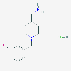 molecular formula C13H20ClFN2 B3227515 (1-(3-Fluorobenzyl)piperidin-4-yl)methanamine hydrochloride CAS No. 1261230-68-5