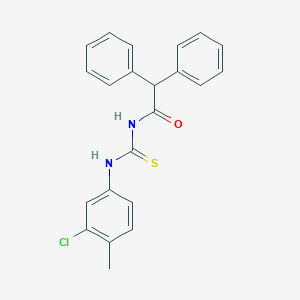 molecular formula C22H19ClN2OS B322752 N-[(3-chloro-4-methylphenyl)carbamothioyl]-2,2-diphenylacetamide 