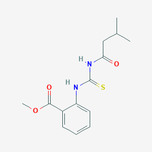 molecular formula C14H18N2O3S B322754 Methyl 2-({[(3-methylbutanoyl)amino]carbothioyl}amino)benzoate 