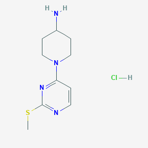 molecular formula C10H17ClN4S B3227547 1-(2-(Methylthio)pyrimidin-4-yl)piperidin-4-amine hydrochloride CAS No. 1261230-78-7