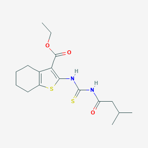 molecular formula C17H24N2O3S2 B322755 Ethyl 2-({[(3-methylbutanoyl)amino]carbothioyl}amino)-4,5,6,7-tetrahydro-1-benzothiophene-3-carboxylate 