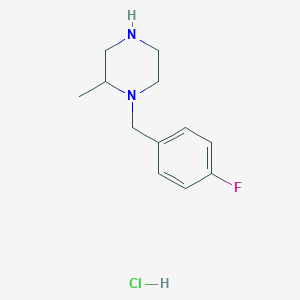 molecular formula C12H18ClFN2 B3227554 1-(4-Fluoro-benzyl)-2-methyl-piperazine hydrochloride CAS No. 1261230-86-7