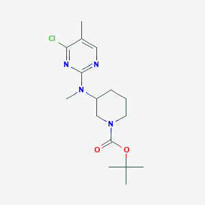 molecular formula C16H25ClN4O2 B3227590 tert-Butyl 3-((4-chloro-5-methylpyrimidin-2-yl)(methyl)amino)piperidine-1-carboxylate CAS No. 1261231-32-6