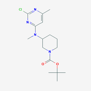 molecular formula C16H25ClN4O2 B3227597 3-[(2-Chloro-6-methyl-pyrimidin-4-yl)-methyl-amino]-piperidine-1-carboxylic acid tert-butyl ester CAS No. 1261231-35-9