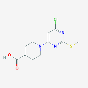 molecular formula C11H14ClN3O2S B3227599 1-(6-Chloro-2-methylsulfanyl-pyrimidin-4-yl)-piperidine-4-carboxylic acid CAS No. 1261231-45-1