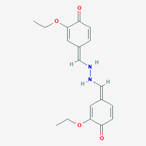 molecular formula C18H20N2O4 B322761 (4Z)-2-ethoxy-4-[[2-[(E)-(3-ethoxy-4-oxocyclohexa-2,5-dien-1-ylidene)methyl]hydrazinyl]methylidene]cyclohexa-2,5-dien-1-one 