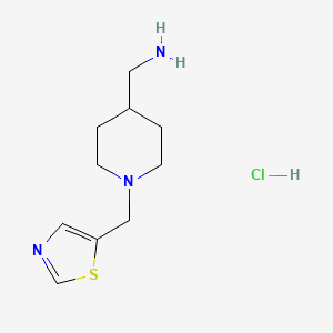(1-(Thiazol-5-ylmethyl)piperidin-4-yl)methanamine hydrochloride