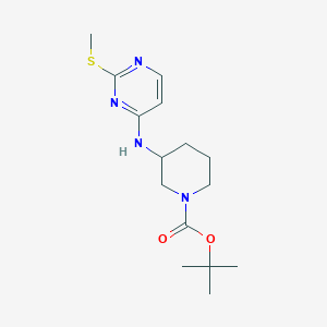 molecular formula C15H24N4O2S B3227619 3-(2-Methylsulfanyl-pyrimidin-4-ylamino)-piperidine-1-carboxylic acid tert-butyl ester CAS No. 1261231-63-3