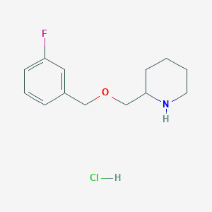 molecular formula C13H19ClFNO B3227627 2-(3-Fluoro-benzyloxymethyl)-piperidine hydrochloride CAS No. 1261231-65-5