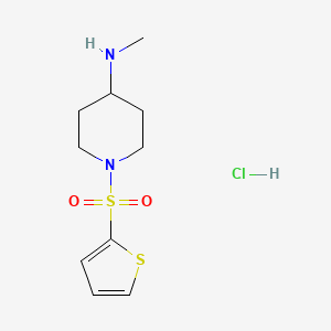 molecular formula C10H17ClN2O2S2 B3227628 N-Methyl-1-(thiophen-2-ylsulfonyl)piperidin-4-amine hydrochloride CAS No. 1261231-69-9