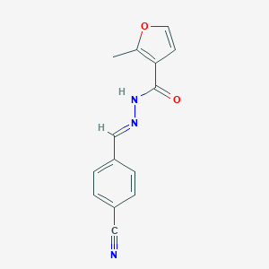 molecular formula C14H11N3O2 B322763 N'-(4-cyanobenzylidene)-2-methyl-3-furohydrazide 