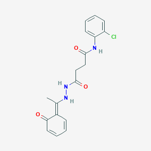 molecular formula C18H18ClN3O3 B322767 N-(2-chlorophenyl)-4-oxo-4-[2-[(1E)-1-(6-oxocyclohexa-2,4-dien-1-ylidene)ethyl]hydrazinyl]butanamide 
