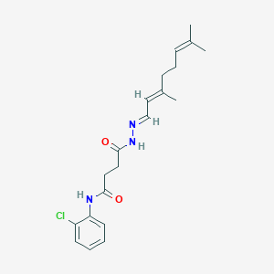 molecular formula C20H26ClN3O2 B322768 N-(2-chlorophenyl)-4-[2-(3,7-dimethylocta-2,6-dienylidene)hydrazino]-4-oxobutanamide 