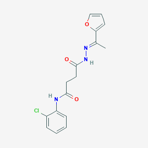 molecular formula C16H16ClN3O3 B322769 N-(2-chlorophenyl)-4-{2-[1-(2-furyl)ethylidene]hydrazino}-4-oxobutanamide 