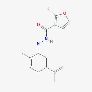 molecular formula C16H20N2O2 B322771 N'-(5-isopropenyl-2-methylcyclohex-2-en-1-ylidene)-2-methyl-3-furohydrazide 