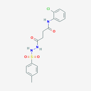 molecular formula C17H18ClN3O4S B322772 N-(2-chlorophenyl)-4-{2-[(4-methylphenyl)sulfonyl]hydrazino}-4-oxobutanamide 