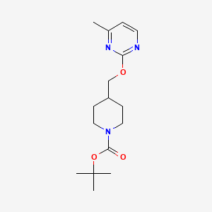 molecular formula C16H25N3O3 B3227720 tert-Butyl 4-(((4-methylpyrimidin-2-yl)oxy)methyl)piperidine-1-carboxylate CAS No. 1261232-36-3