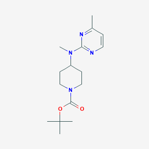molecular formula C16H26N4O2 B3227728 tert-Butyl 4-(methyl(4-methylpyrimidin-2-yl)amino)piperidine-1-carboxylate CAS No. 1261232-42-1
