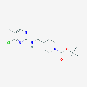 molecular formula C16H25ClN4O2 B3227734 tert-Butyl 4-(((4-chloro-5-methylpyrimidin-2-yl)amino)methyl)piperidine-1-carboxylate CAS No. 1261232-47-6