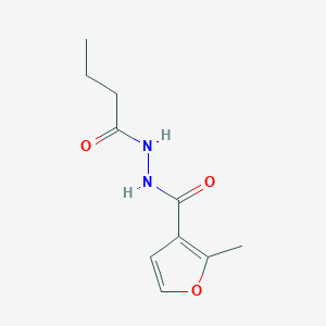 molecular formula C10H14N2O3 B322774 N'-butanoyl-2-methylfuran-3-carbohydrazide 