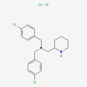 molecular formula C20H25Cl3N2 B3227744 Bis-(4-chloro-benzyl)-piperidin-2-ylmethyl-amine hydrochloride CAS No. 1261232-68-1