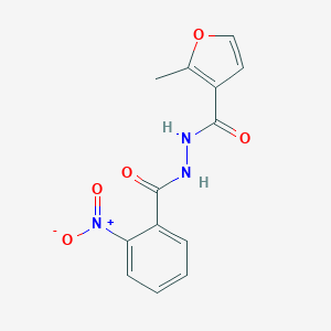 molecular formula C13H11N3O5 B322775 N'-{2-nitrobenzoyl}-2-methyl-3-furohydrazide 