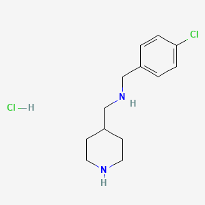 molecular formula C13H20Cl2N2 B3227762 (4-Chloro-benzyl)-piperidin-4-ylmethyl-amine hydrochloride CAS No. 1261232-80-7