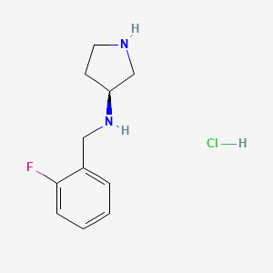 molecular formula C11H16ClFN2 B3227769 (2-Fluoro-benzyl)-(S)-pyrrolidin-3-yl-amine hydrochloride CAS No. 1261233-07-1