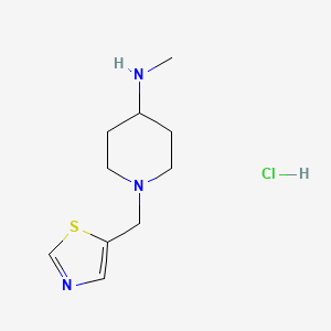 molecular formula C10H18ClN3S B3227795 N-Methyl-1-(thiazol-5-ylmethyl)piperidin-4-amine hydrochloride CAS No. 1261233-42-4