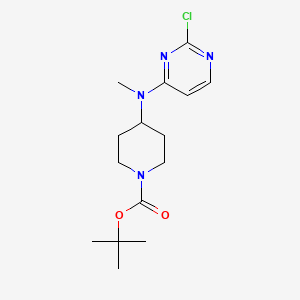 molecular formula C15H23ClN4O2 B3227814 叔丁基 4-((2-氯嘧啶-4-基)(甲基)氨基)哌啶-1-羧酸酯 CAS No. 1261233-58-2