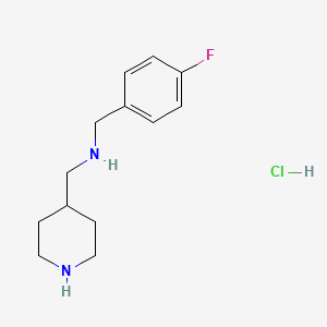 molecular formula C13H20ClFN2 B3227831 (4-Fluoro-benzyl)-piperidin-4-ylmethyl-amine hydrochloride CAS No. 1261233-78-6