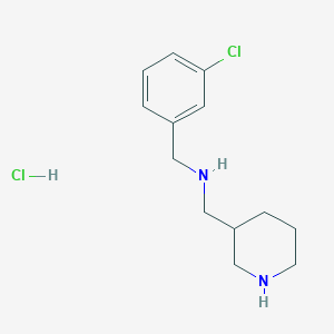 molecular formula C13H20Cl2N2 B3227839 (3-Chloro-benzyl)-piperidin-3-ylmethyl-amine hydrochloride CAS No. 1261233-84-4