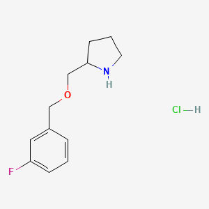 molecular formula C12H17ClFNO B3227849 2-(3-Fluoro-benzyloxymethyl)-pyrrolidine hydrochloride CAS No. 1261233-90-2