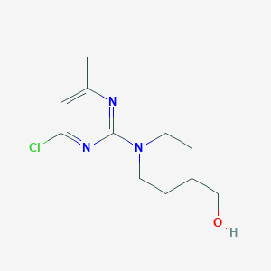 molecular formula C11H16ClN3O B3227876 (1-(4-Chloro-6-methylpyrimidin-2-yl)piperidin-4-yl)methanol CAS No. 1261234-01-8