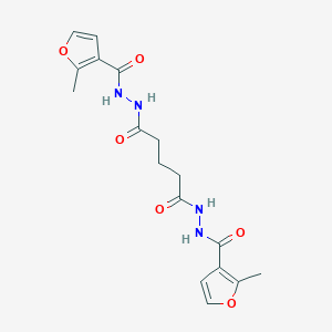 molecular formula C17H20N4O6 B322788 N'~1~,N'~5~-bis[(2-methylfuran-3-yl)carbonyl]pentanedihydrazide 