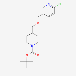 molecular formula C17H25ClN2O3 B3227890 4-(6-Chloro-pyridin-3-ylmethoxymethyl)-piperidine-1-carboxylic acid tert-butyl ester CAS No. 1261234-06-3