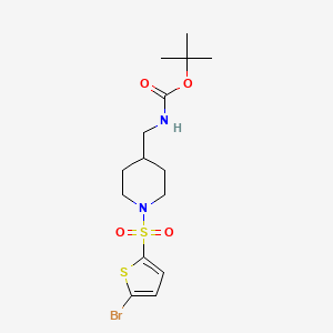 molecular formula C15H23BrN2O4S2 B3227898 [1-(5-Bromo-thiophene-2-sulfonyl)-piperidin-4-ylmethyl]-carbamic acid tert-butyl ester CAS No. 1261234-11-0