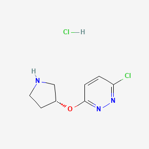 molecular formula C8H11Cl2N3O B3227918 (R)-3-Chloro-6-(pyrrolidin-3-yloxy)pyridazine hydrochloride CAS No. 1261234-73-4